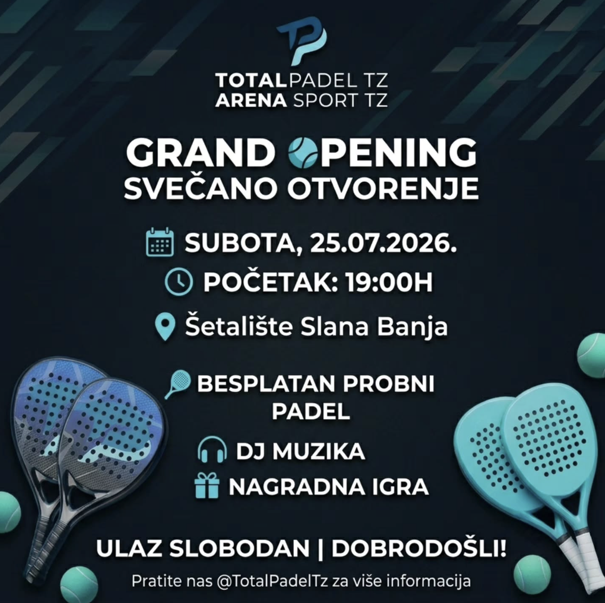 TUZLA, SPREMI SE! TOTAL PADEL STIŽE NA SLANU BANJU!